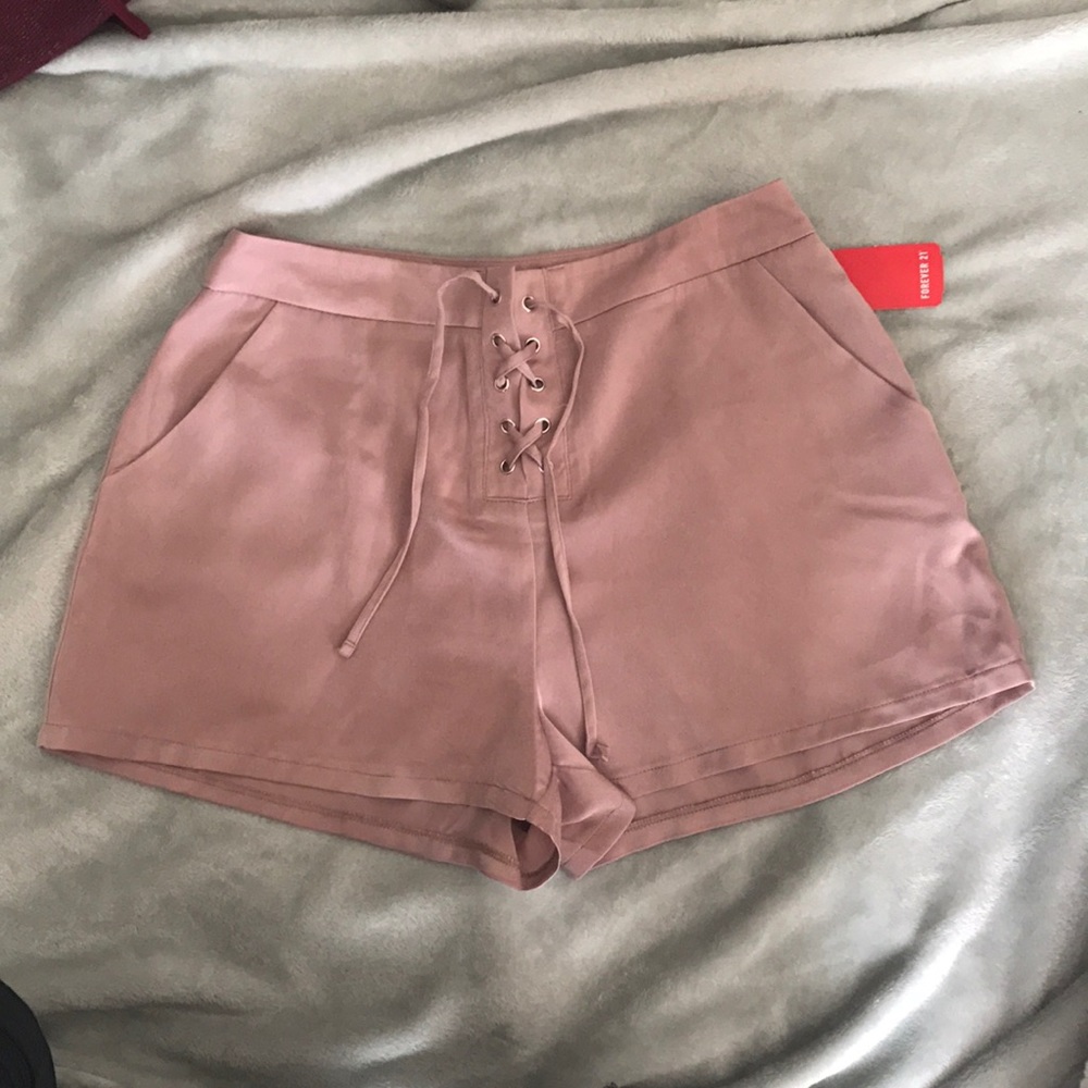 Lace-up High-Waisted Shorts